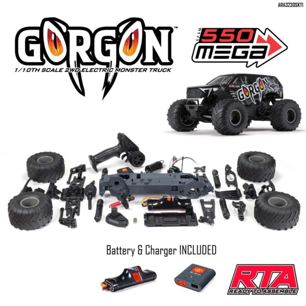 Arrma Gorgon 4x2 Mega 550 Brushed 1/10 RTA Kit C/ Bat. y Carg. - Imagen 2